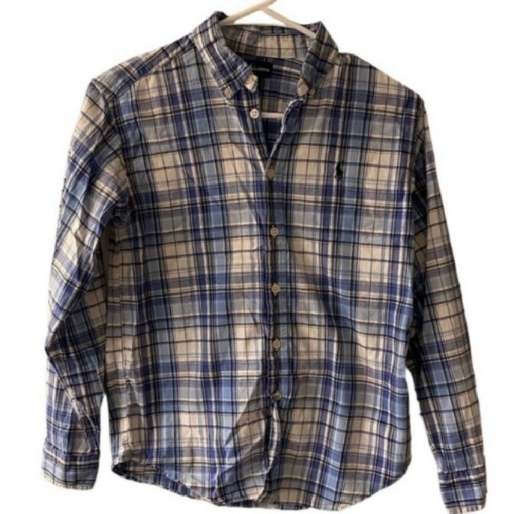 Ralph Lauren Blue Casual Button Down Shirt boys medium